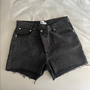 Princess Polly Asymmetrical Cut Off Shorts